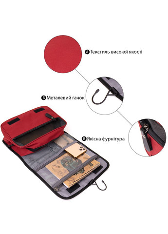 Текстильна сумка-органайзер в подорож 20658 Малинова Vintage (331907984)