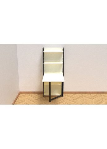 Стіл книжка з етажеркою Практик 2 1555x640x990 Чорний метал ДСП Біле 16 мм (FRD-104625) Ferrum-decor (360644751)