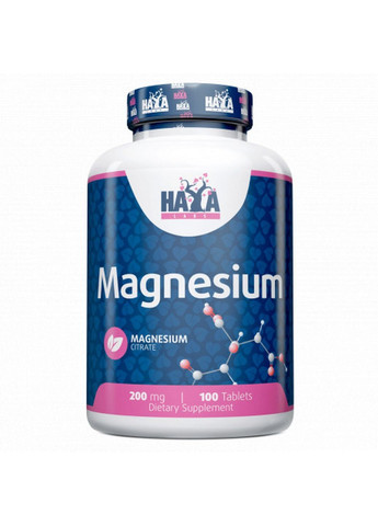 Витамины и минералы Magnesium Citrate 200 mg, 100 таблеток Haya Labs (293342190)