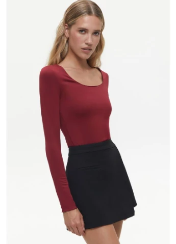 Лонгслив SCOOP NECK burgundy Solmar (386526844)