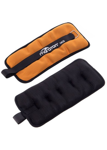 Утяжелители-манжеты для рук и ног Pro (2 x 1кг) (нейлон, песок, оранжево-серый) (FI-3123-2) Maraton (361439086)