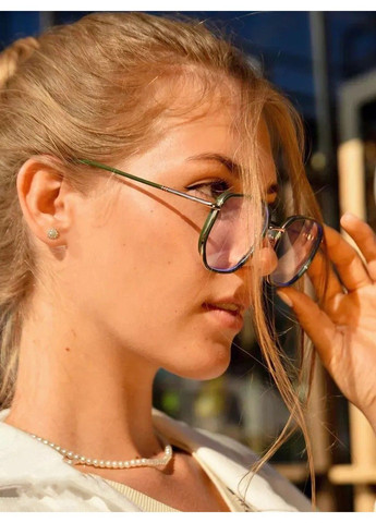 Солнцезащитные очки Mystery имиджевые прозрачные с зеленым No Brand (322841423)