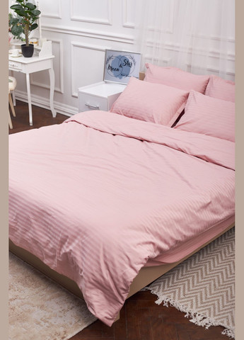 Комплект постільної білизни Satin Stripe King Size 220x240 наволочки 2х70х70 (MS-820003607) Moon&Star stripe pink (288044030)