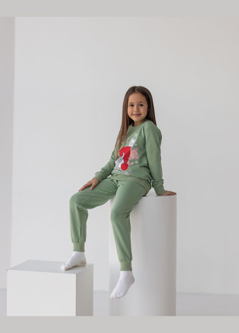 Оливковая (хаки) комплект на девочку со штанами байка Nicoletta