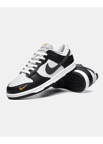 Чорні Осінні кросівки чоловічі nike dunk low mini swoosh - black total orange найк сб данк No Brand
