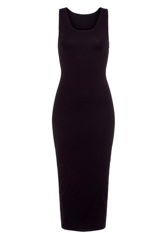 Черное повседневный платье Lascana однотонное