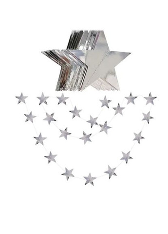 Зірочки для свята 4 м на 10 см сріблястий Jannet Гірлянда (317638517)