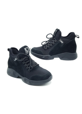 Чорні всесезонні жіночі кросівки чорні замшеві l-16-35 230 мм (р) Lonza