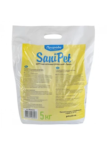 Наполнитель для кошачьего туалета Sani Pet Лимон гигиенический древесный 5 кг Природа (399751199)