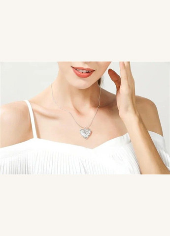 Кулон рамка на цепочке кулон медальон резной дизайн в форме сердца серебристый медальон для фото 3.7см Liresmina Jewelry (290250912)