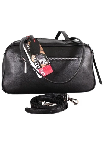 Женская кожаная сумка 18x32x12,5 см черная на двух ручках 55144 De Esse (403068301)