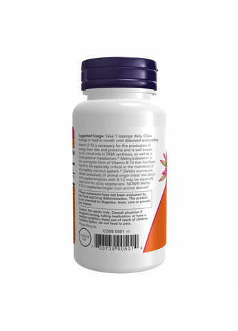 Methyl B-12 10000mcg - 60 lozenges Now Foods (369400757)