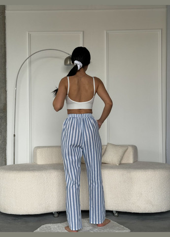 Женские повседневные штаны в голубую полоску 27446 Fashion (297863294)