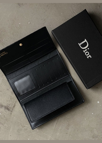 Гаманець Крістіан Діор подвійний стьоганий чорний No Brand (317705501)