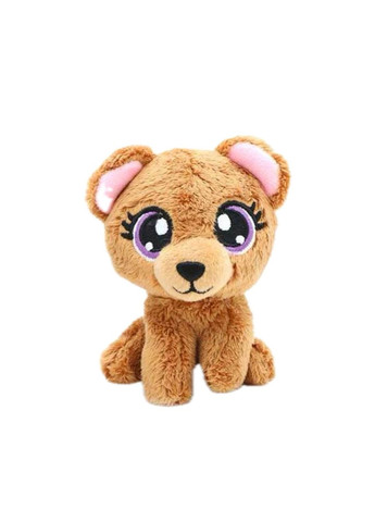 М'яка іграшка бежевий Ведмедик 10 см у сумочці, плюшевий вихованець у фіолетовій сумці для дітей Cutekins Funville (322288304)