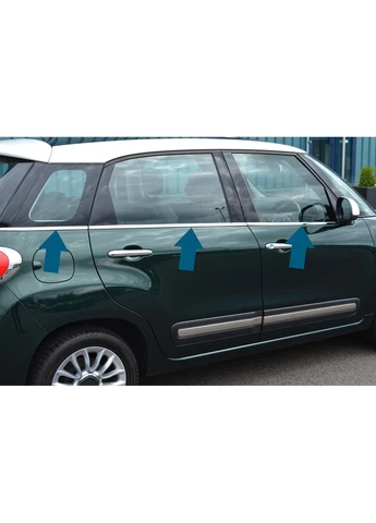 Молдинг скла (6 шт, нерж.) Carmos - Турецька сталь для Fiat 500/500L 2013-2022 рр Omsa (389790371)