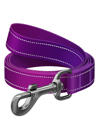 Поводок для собак WAUDOG нейлоновый светоотражающий 25 мм 122 см фиолетовый поводок для выгула ProDobro (373221284)