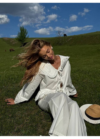 Жіночий літній костюм ASEL (блуза + брюки) (mil608) milirud (365859985)