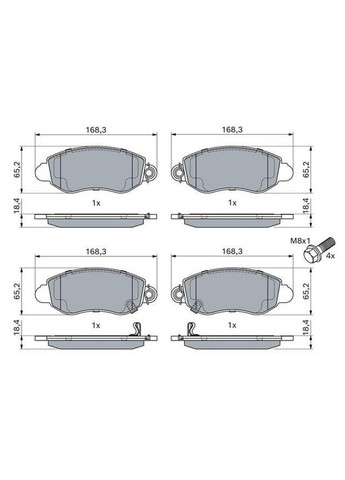 Колодка гальмівна диск. FORD TRANSIT передн. (вир-во ) Bosch (368897294)