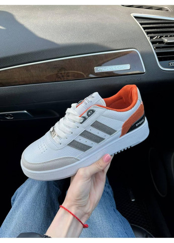 Белые демисезонные кроссовки мужские adidas spican white orange адидас No Brand