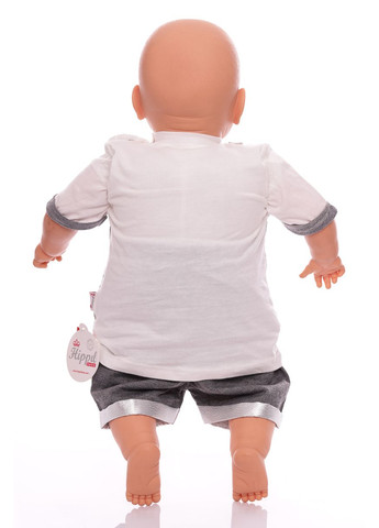 Серый летний нарядный костюм с футболкой и шортами для мальчика серый хлопковый 86 см (50352) Hippil Baby