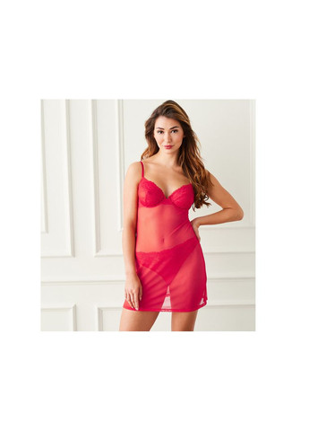 Красный демисезонный комплект белья (пеньюар и трусики) для женщины lidl 435609 Esmara С эластичным поясом