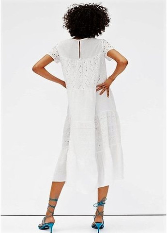 Білий сукня Zara однотонна