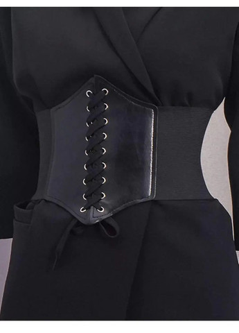 Стильный женский декоративный корсет на широкой резинке со шнуровкой, Женский аксессуар для образа No Brand декоративний корсет з шнурівкою чорний (351865508)