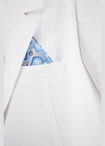 Белый женский женский классический пиджак из коттона с рукавом 7/8 quinto (, ), 40140 No Brand однотонный - всесезон