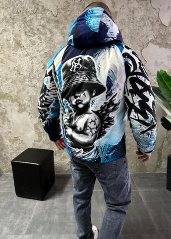 Синяя зимняя утепленный анорак drapp No Brand