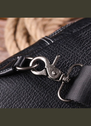 Чоловіча сумка через плече з натуральної шкіри 21284 Чорна Vintage (331906549)