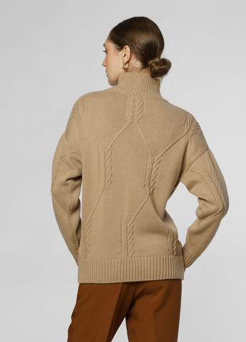 Бежевий зимовий светр жіночий бежевий Arber T-neck WAmb2 WTR-140