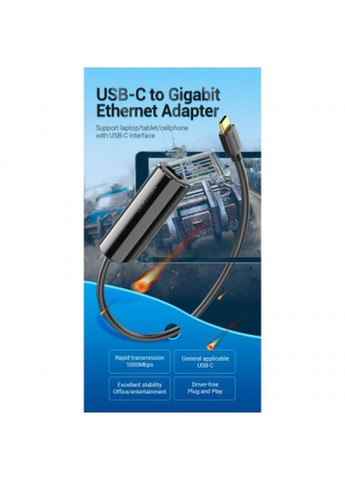 Перехідник USB3.1 TypeC to Ethernet RJ45 1000 Mb Gigabit (CFBBB) Vention usb3.1 type-c to ethernet rj45 1000 mb gigabit (275092970)