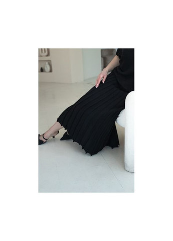 Черная повседневная женская юбка гофре (yubka-n2300-25) Nita