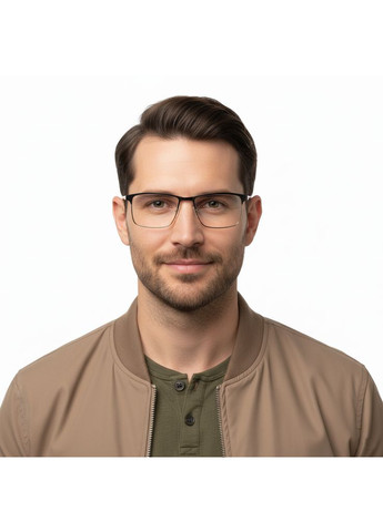 Готові чоловічі окуляри для зору в металевій оправі на флексі. Код 515 М3 No Brand (370568599)