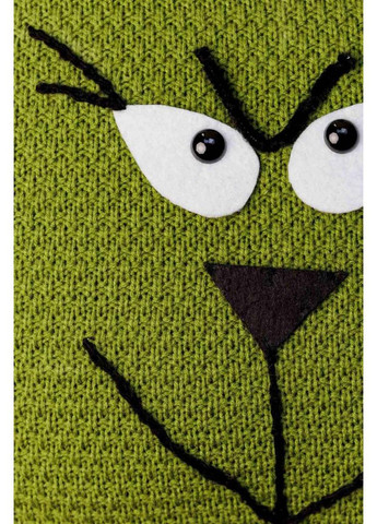 Декоративна в'язана подушка Зелений Бука 45х45 см для інтер'єру подарунок новорічний декор ProDobro (369365267)