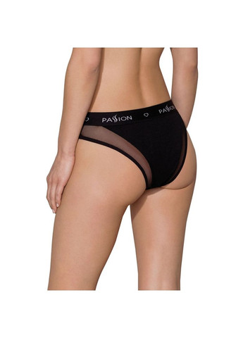 Комбінований демісезонний трусики з прозорою вставкою ps002 panties l, black Passion