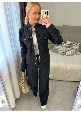 Костюм жіночий кашемір костюмний,сорочка на блискавці з кишенями та штани Україна (361298576)