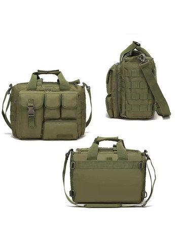 Велика дорожня тактична сумка для документів і ноутбука 15.6 олива MOLLE KT6003601 Solve (305743502)