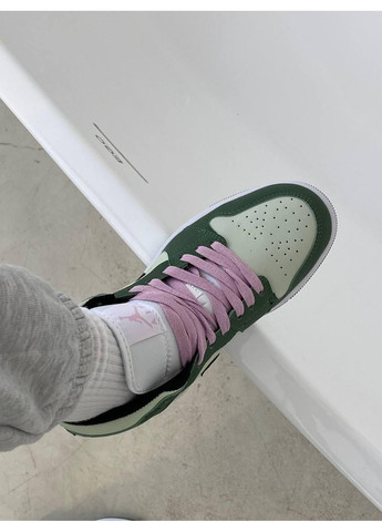 КРОССОВКИ ЖЕНСКИЕ NIKE AIR JORDAN 1 RETRO MID DUTCH GREEN НАЙК АИР ДЖОРДАН No Brand серые демисезоны (368887705)
