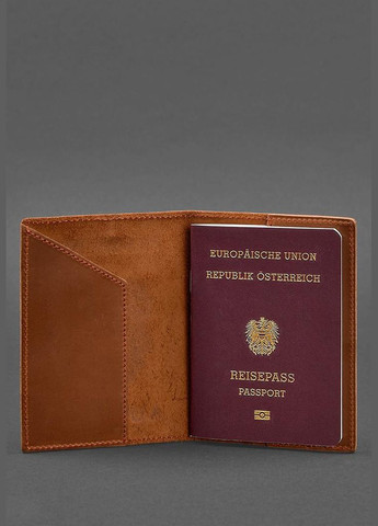 Кожаная обложка для паспорта с австрийским гербом светло-коричневая Crazy Horse (A-027223) BlankNote (329186716)