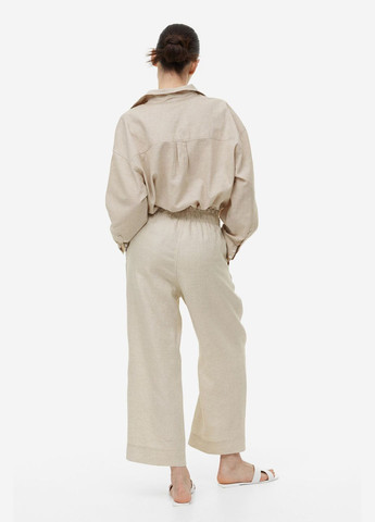 Светло-бежевые повседневный летние брюки H&M