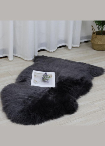 Гіпоалергенний килим пухнастий для дому 60х90 Чорний (П4К-am-kovr-mishka-008) No Brand (323160915)