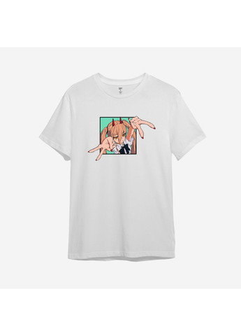 Біла футболка аніме з принтом "людина бензопила" за мотивами манги chainsaw man 2 (10088624693) з коротким рукавом ТiШОТКА
