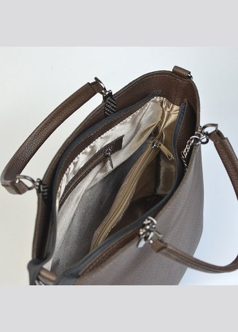 Темно-коричнева шоколадна жіноча шкіряна сумка тоут з ручками формату а4 Serebro (342374871)