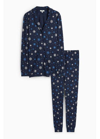 Темно-синя всесезон піжама (сорочка, штани) C&A