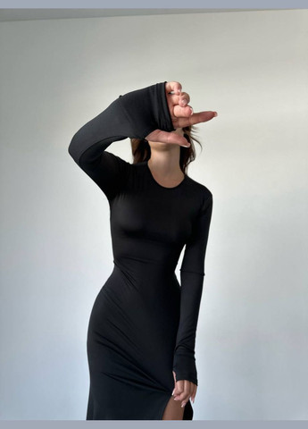 Чорна вечірня сукня міді з відкритою спиною та шнурівкою з відкритою спиною MonCher