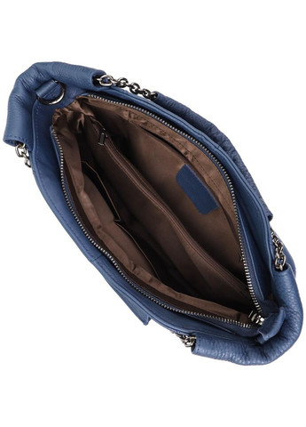 Сумка тоут через плечо женская из натуральной кожи средняя Синий 38280 Vintage (355245184)