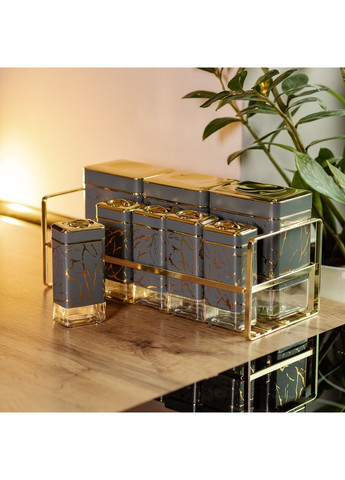 Набор для приправ и специй 8 штук с крышками стеклянные емкости для кухни органайзер для специй ProDobro (364190635)