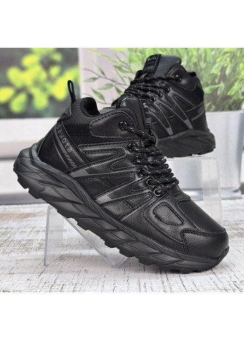 Черные повседневные зимние кроссовки зимние на меху подростковые Sayota